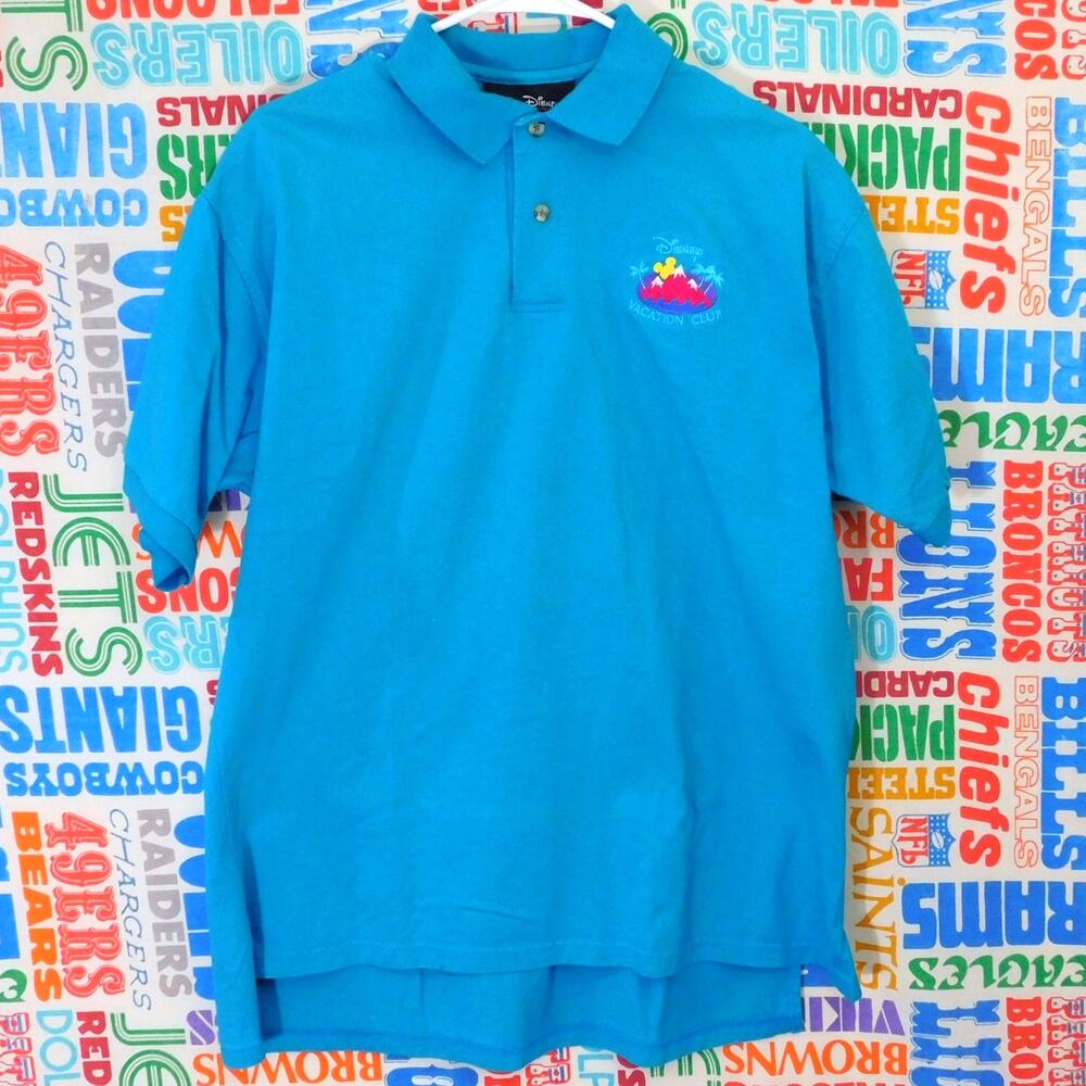 Vintage Disney Vacation Club Polo Shirt Size XL Light Blue Embroidered 90s Retro
